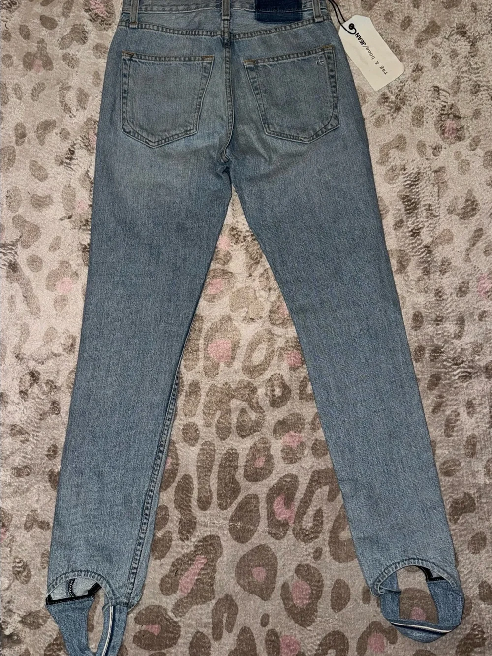 rag & bone Light Blue Skinny Jeans with Stirrup Hem